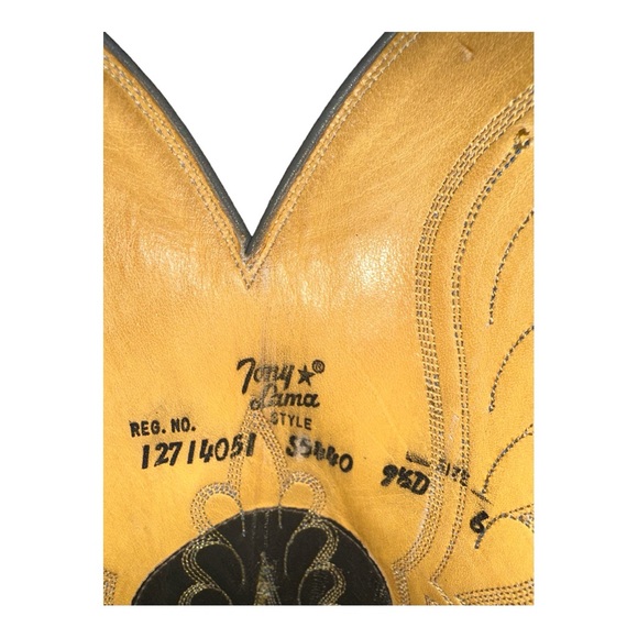 Tony Lama Vintage Western Cowboy Boots Men’s Sz 9.5D Blue and Gray Leather S5440 - Picture 5 of 11